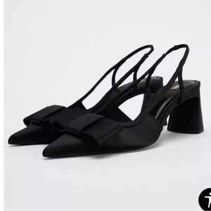 Zara Black Slingback Heels